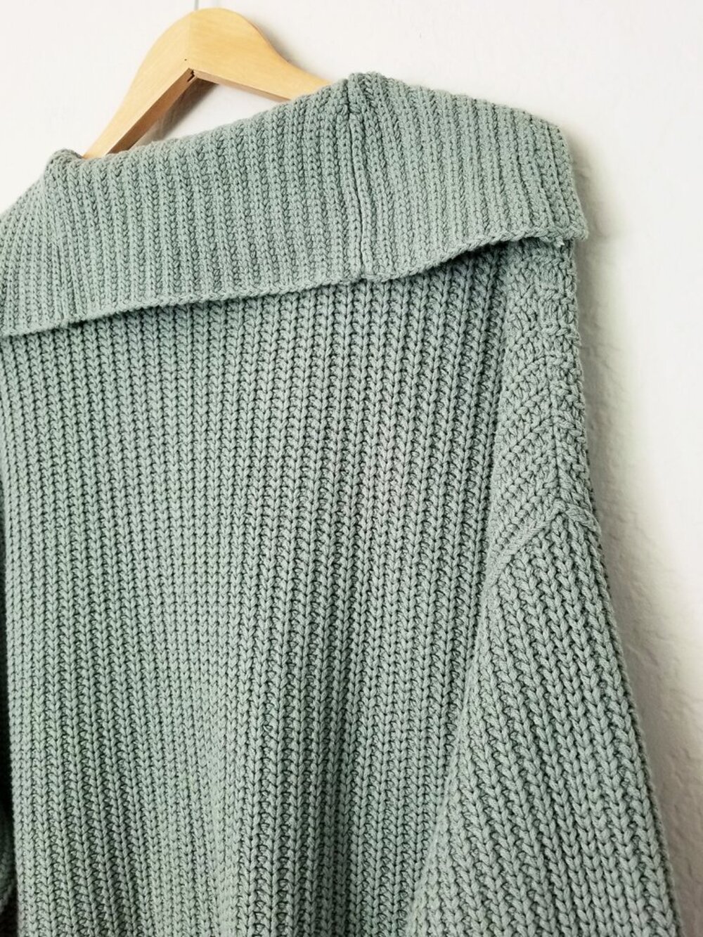 Free People Swim Too Deep Oversized Cardi Longline Cardigan M Seafoam Green $158 - Picture 13 of 16